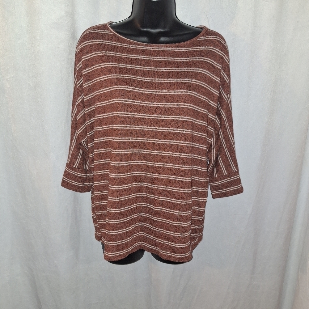 Ginger G 3/4 sleeve striped blouse